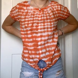 cute orange tie dye shirt
